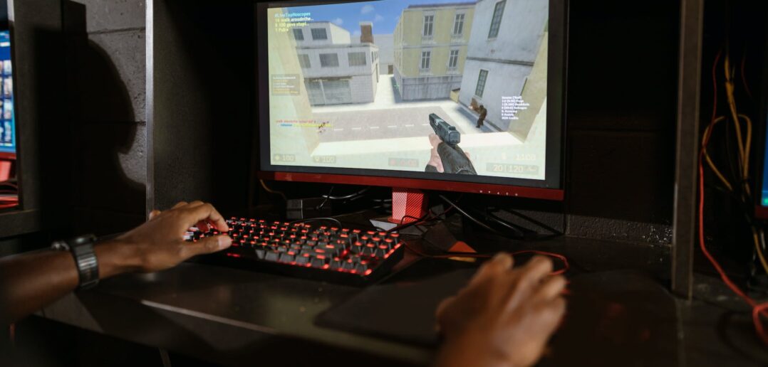 person playing counter strike